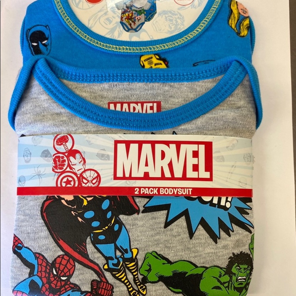 Marvel superheroes 2 pack bodysuit for babies .